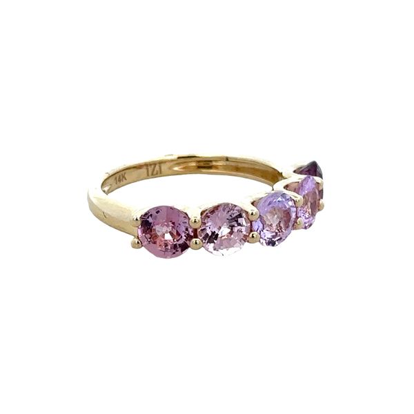 14k Yellow Gold Pastel Multi-Color Sapphire Gradient Band – Size 6.5 Image 2 Perry's Diamonds & Estate Jewelry Charlotte, NC