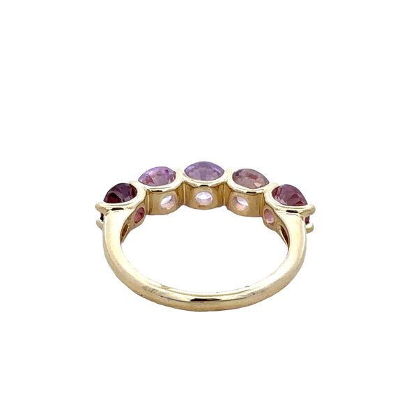 14k Yellow Gold Pastel Multi-Color Sapphire Gradient Band – Size 6.5 Image 3 Perry's Diamonds & Estate Jewelry Charlotte, NC