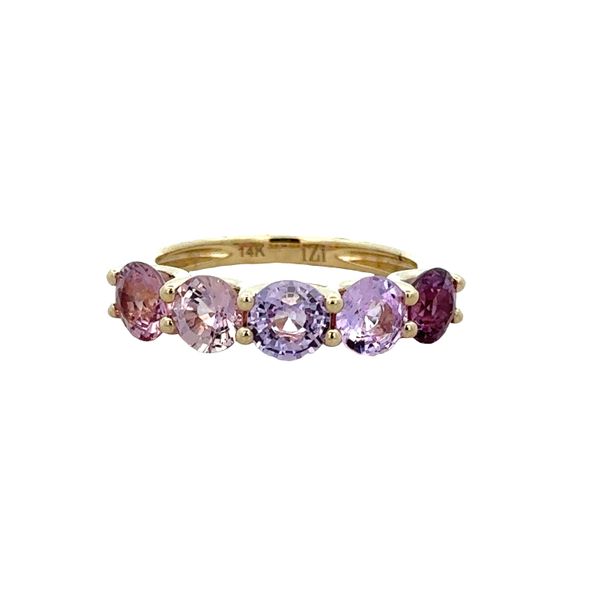 14k Yellow Gold Pastel Multi-Color Sapphire Gradient Band – Size 6.5 Perry's Diamonds & Estate Jewelry Charlotte, NC