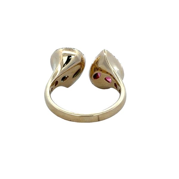 14k Yellow Gold Green & Pink Tourmaline Diamond Bypass Ring – Size 6.5 Image 3 Perry's Diamonds & Estate Jewelry Charlotte, NC