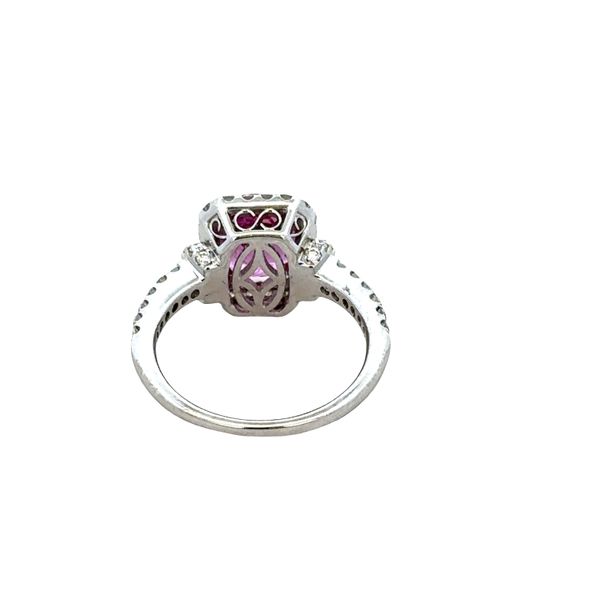 14k White Gold Pink Sapphire & Diamond Halo Ring – Size 5.25 Image 3 Perry's Diamonds & Estate Jewelry Charlotte, NC