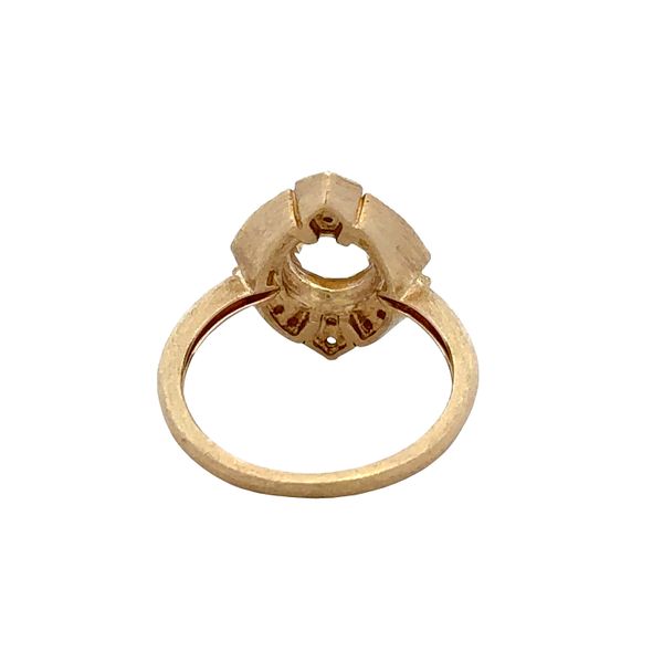 14k Yellow Gold White Topaz & Diamond Shield Ring – Size 6.75 Image 3 Perry's Diamonds & Estate Jewelry Charlotte, NC