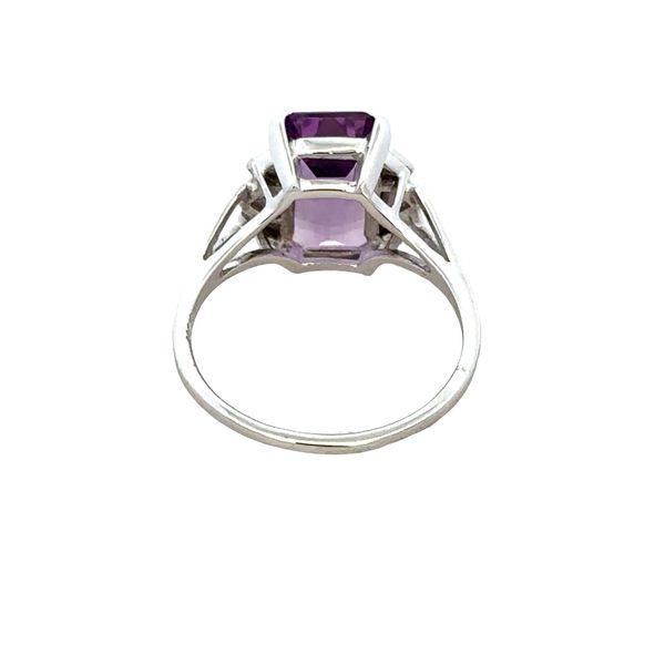14k White Gold Emerald Cut Amethyst & Diamond Ring – Size 8.5 Image 3 Perry's Diamonds & Estate Jewelry Charlotte, NC