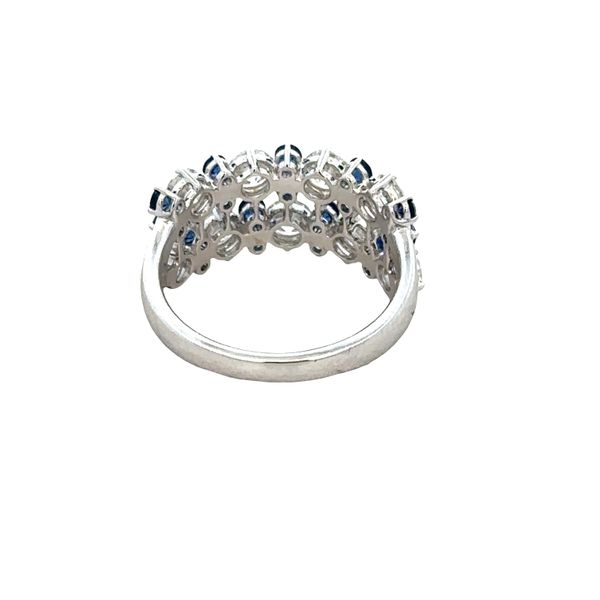 18k White Gold 2.65 CTW Sapphire & Diamond Double-Row Openwork Band Image 3 Perry's Diamonds & Estate Jewelry Charlotte, NC