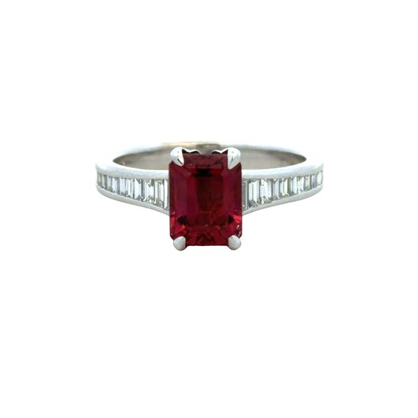 14k White Gold Emerald Cut Pink Sapphire & Baguette Diamond Ring – Size 6.5 Perry's Diamonds & Estate Jewelry Charlotte, NC