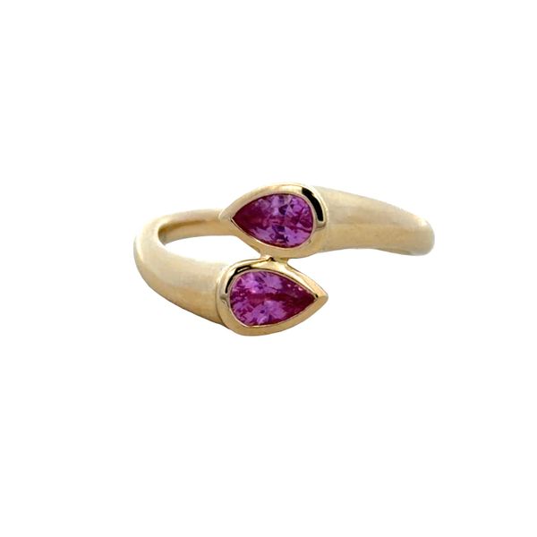 14k Yellow Gold Two-Stone Pink Sapphire Bypass Ring – Size 7.25 Perry's Diamonds & Estate Jewelry Charlotte, NC