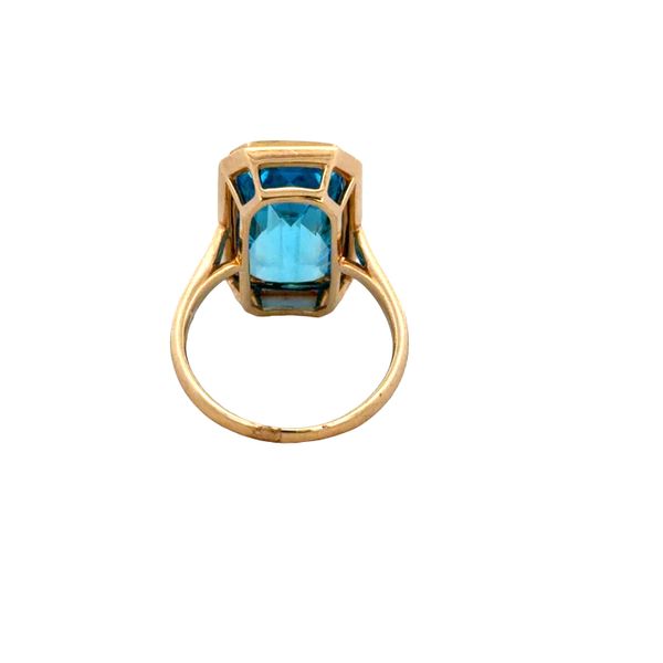 14k Yellow Gold 9.24 CT Bezel-Set Blue Topaz Ring – Size 6.5 Image 3 Perry's Diamonds & Estate Jewelry Charlotte, NC