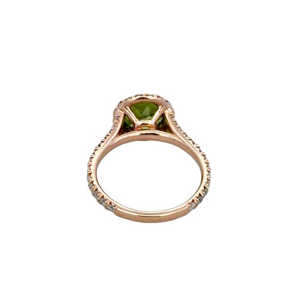 14k Rose Gold Peridot & Diamond Halo Ring – Size 5.5 Image 3 Perry's Diamonds & Estate Jewelry Charlotte, NC