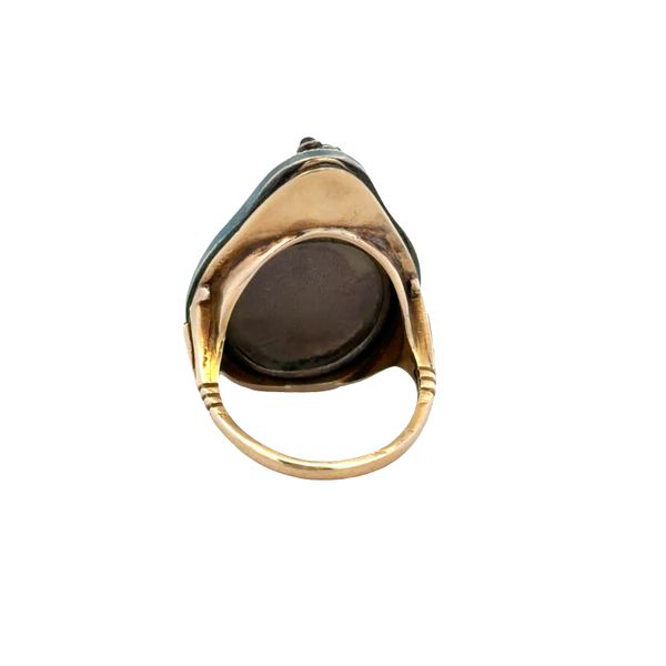 Antique 14k Yellow Gold & Sterling Silver Garnet Snake Keepsake Ring – Size 6.75 Image 4 Perry's Diamonds & Estate Jewelry Charlotte, NC