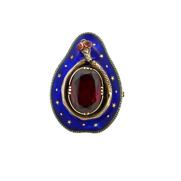 Antique 14k Yellow Gold & Sterling Silver Garnet Snake Keepsake Ring – Size 6.75 Perry's Diamonds & Estate Jewelry Charlotte, NC