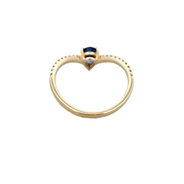 14k Gold Blue Sapphire & Diamond Chevron Band – Size 6.5 Image 3 Perry's Diamonds & Estate Jewelry Charlotte, NC