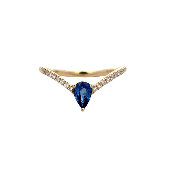 14k Gold Blue Sapphire & Diamond Chevron Band – Size 6.5 Perry's Diamonds & Estate Jewelry Charlotte, NC