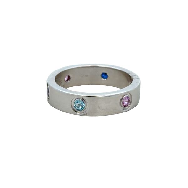 Estate Cartier 18k White Gold Rainbow Gem Love Ring – Size 8.75 Image 3 Perry's Diamonds & Estate Jewelry Charlotte, NC