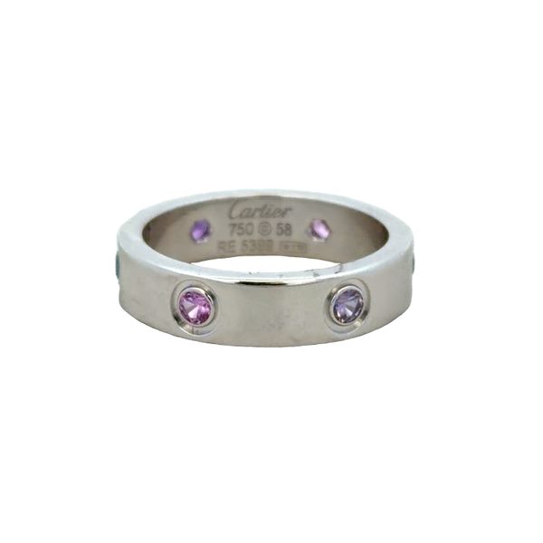 Estate Cartier 18k White Gold Rainbow Gem Love Ring – Size 8.75 Perry's Diamonds & Estate Jewelry Charlotte, NC