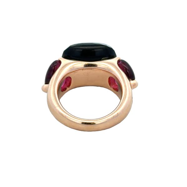 18k Yellow Gold 12.77 CT Onyx & Pink Tourmaline Statement Ring – Size 5.75 Image 3 Perry's Diamonds & Estate Jewelry Charlotte, NC