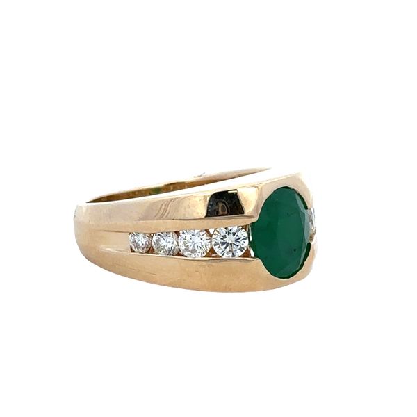 14k Yellow Gold Emerald and Diamond Ring – Size 10.5 Image 2 Perry's Diamonds & Estate Jewelry Charlotte, NC