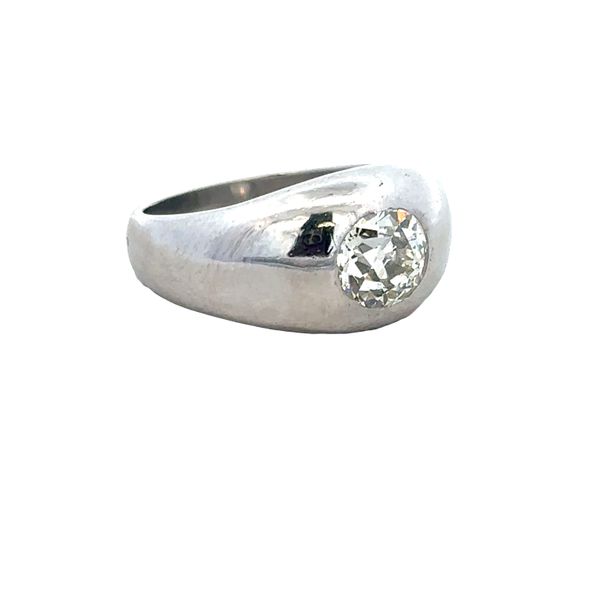Platinum Old European Cut Diamond Signet Ring – Size 6.75 Image 2 Perry's Diamonds & Estate Jewelry Charlotte, NC