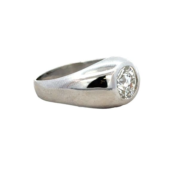 Platinum Old European Cut Diamond Gentleman's Signet Ring – Size 10 Image 2 Perry's Diamonds & Estate Jewelry Charlotte, NC