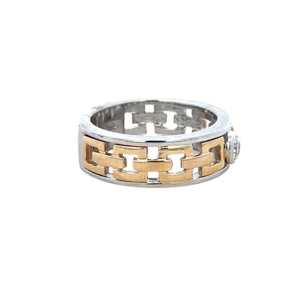 14k Yellow & White Gold Diamond Openwork Band – Size 10 Image 2 Perry's Diamonds & Estate Jewelry Charlotte, NC