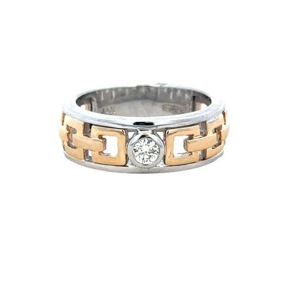 14k Yellow & White Gold Diamond Openwork Band – Size 10 Perry's Diamonds & Estate Jewelry Charlotte, NC