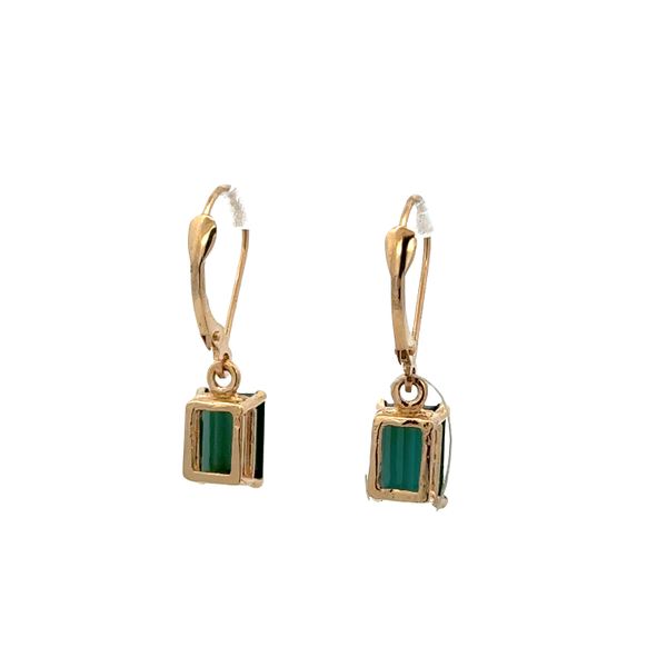 14k Yellow Gold Green Tourmaline Drop Earrings – 1