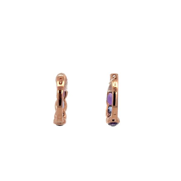 14k Rose Gold Multi-Gemstone Hoop Earrings – 5/8