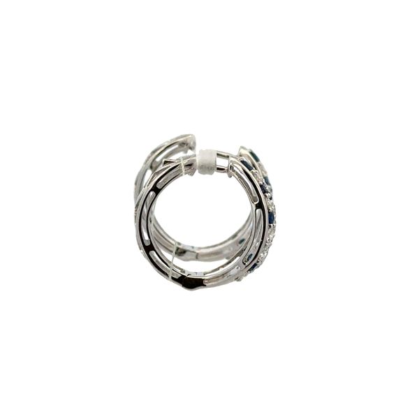 14k White Gold Sapphire & Diamond Pavé Hoop Earrings – 5/8
