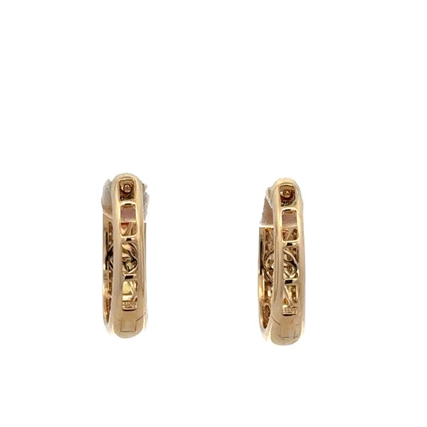 14k Yellow Gold Multicolor Sapphire & Diamond Hoop Earrings – 3/4