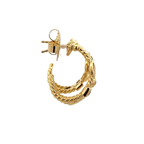 18k Yellow Gold David Yurman Multi Gemstone Huggie Earrings – 2.20 CTW Image 4 Perry's Diamonds & Estate Jewelry Charlotte, NC