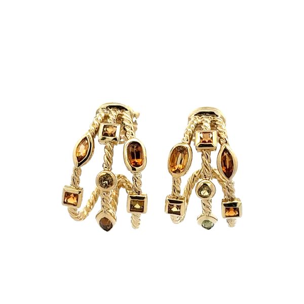 18k Yellow Gold David Yurman Multi Gemstone Huggie Earrings – 2.20 CTW Perry's Diamonds & Estate Jewelry Charlotte, NC