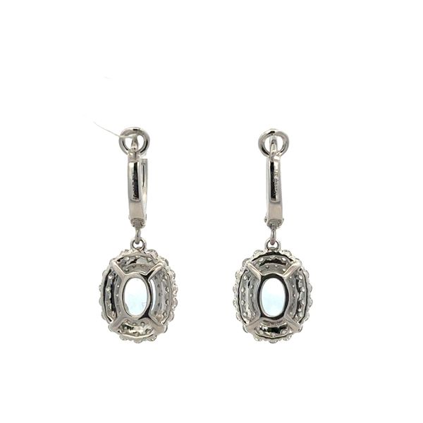 14k White Gold Aquamarine & Diamond Dangle Earrings – 1