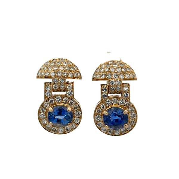 14k Yellow Gold Tanzanite & Diamond Clip-On Earrings Perry's Diamonds & Estate Jewelry Charlotte, NC