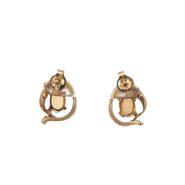 14k Yellow Gold Opal Abstract Stud Earrings Image 2 Perry's Diamonds & Estate Jewelry Charlotte, NC