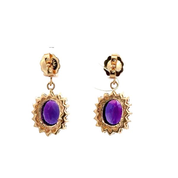 14k Yellow Gold Amethyst & Diamond Drop Earrings Image 2 Perry's Diamonds & Estate Jewelry Charlotte, NC