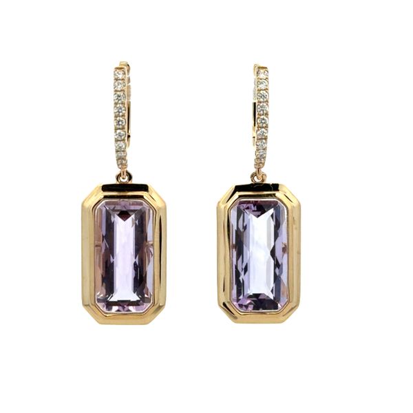 14k Yellow Gold Amethyst & Diamond Dangle Earrings Perry's Diamonds & Estate Jewelry Charlotte, NC