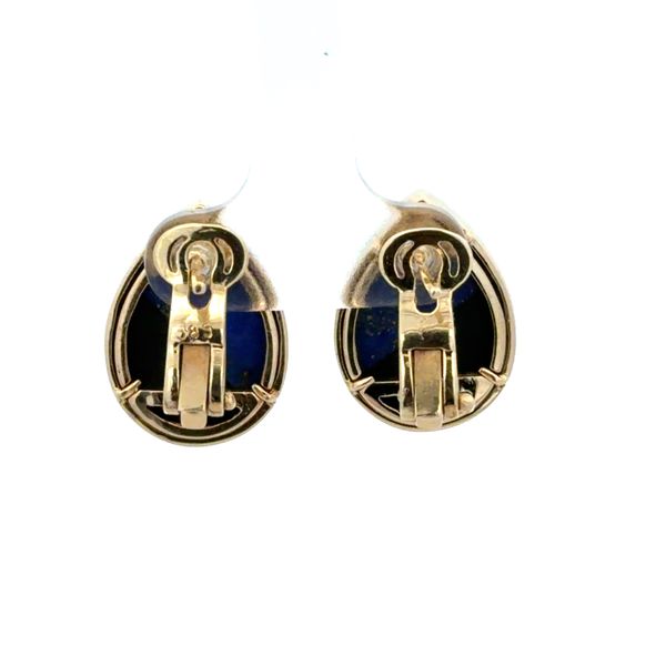 14k Yellow Gold Lapis & Onyx Pear Shape Earrings Image 2 Perry's Diamonds & Estate Jewelry Charlotte, NC