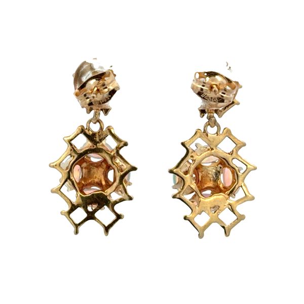 14k Yellow Gold Opal Openwork Drop Earrings Image 2 Perry's Diamonds & Estate Jewelry Charlotte, NC