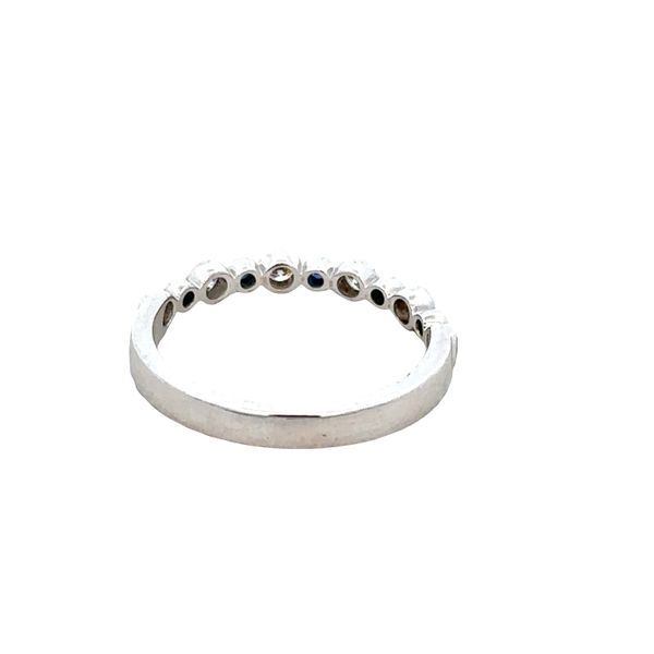 14k White Gold Sapphire & Diamond Alternating Bezel Band – Size 6.5 Image 3 Perry's Diamonds & Estate Jewelry Charlotte, NC