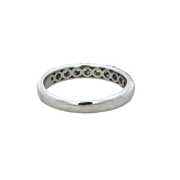18k White Gold Diamond & Tsavorite Wedding Band Image 3 Perry's Diamonds & Estate Jewelry Charlotte, NC