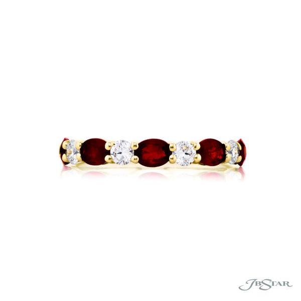 18k Yellow Gold Ruby & Diamond Alternating Band Ring – Size 6.5 Perry's Diamonds & Estate Jewelry Charlotte, NC