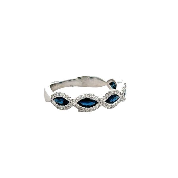 14k White Gold Infinity Style Band with Marquise Sapphires and Diamond Accents – 0.85 ct. Sapphires, 0.22 ct. Diamonds Image 2 Perry's Diamonds & Estate Jewelry Charlotte, NC
