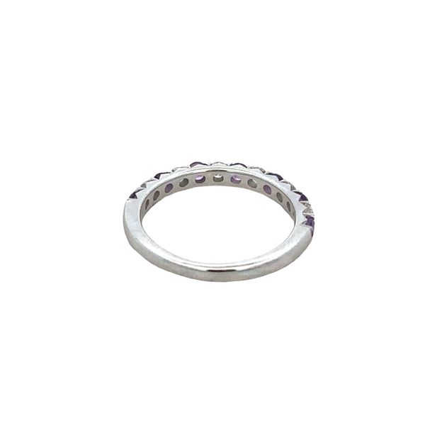 14k White Gold Amethyst & Diamond Alternating Band – Size 6 Image 3 Perry's Diamonds & Estate Jewelry Charlotte, NC