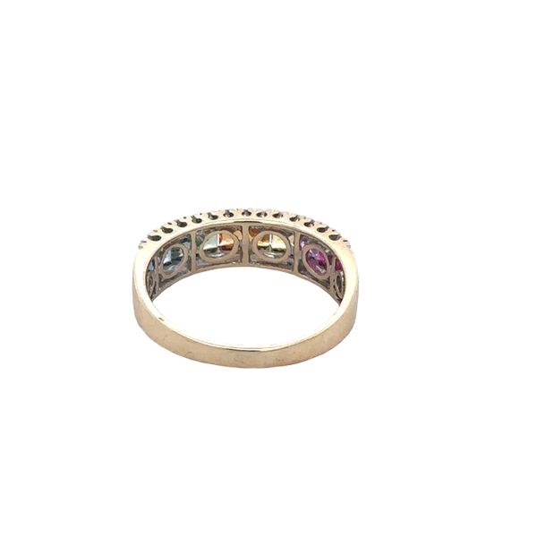 14k Yellow Gold Multicolor Sapphire & Diamond Band – Size 8 Image 3 Perry's Diamonds & Estate Jewelry Charlotte, NC