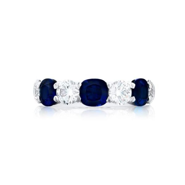 Platinum Sapphire & Diamond Band – Size 6.5 Perry's Diamonds & Estate Jewelry Charlotte, NC