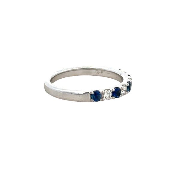 14k White Gold Sapphire & Diamond Wedding Band – Size 6.5 Image 2 Perry's Diamonds & Estate Jewelry Charlotte, NC