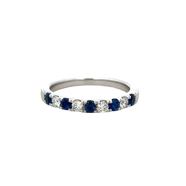 14k White Gold Sapphire & Diamond Wedding Band – Size 6.5 Perry's Diamonds & Estate Jewelry Charlotte, NC