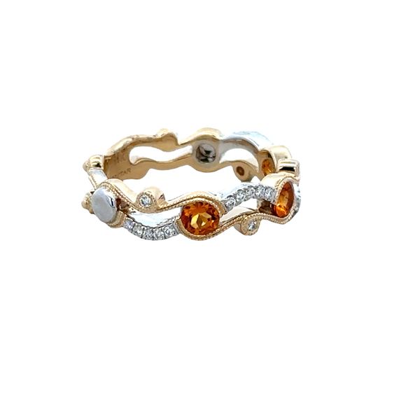 14k Two-Tone Gold Citrine & Diamond Openwork Band – Size 6 Image 2 Perry's Diamonds & Estate Jewelry Charlotte, NC