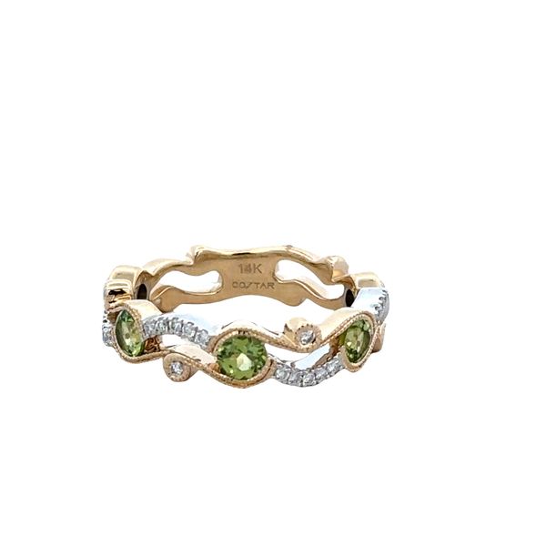 14k Two-Tone Gold Peridot & Diamond Curving Band – Size 6 Perry's Diamonds & Estate Jewelry Charlotte, NC