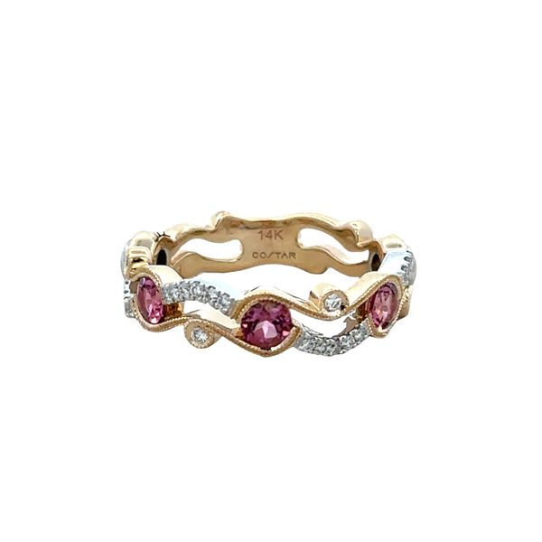 14k Two-Tone Gold Pink Tourmaline & Diamond Openwork Band – Size 6 Perry's Diamonds & Estate Jewelry Charlotte, NC