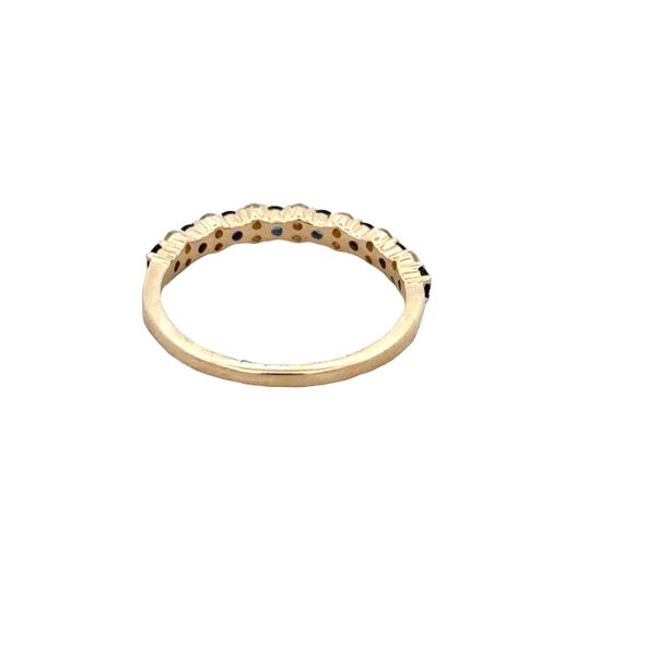 14k Yellow Gold Blue Sapphire & Diamond Alternating Band – Size 6.25 Image 3 Perry's Diamonds & Estate Jewelry Charlotte, NC